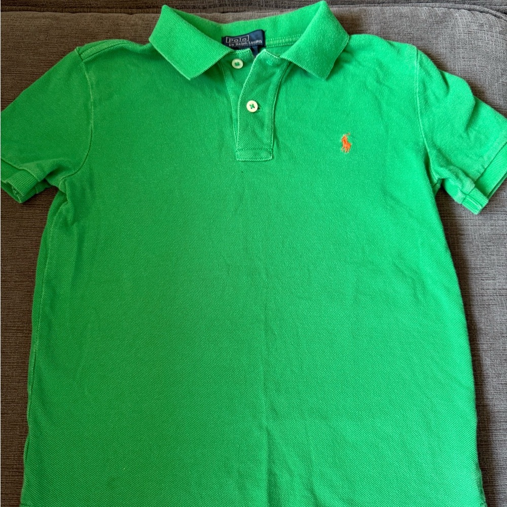 Boys green short sleeve Polo shirt, size 7